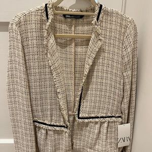 Zara tweed blazer NWT